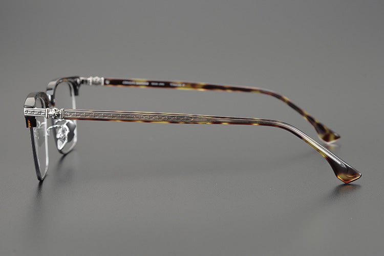CH5702 Designer Browline Glasses Men – Chrome Hearts Style Titanium Eyeglass Frame, Semi - Rimless Retro Optical Glasses for Prescription & Fashion - HP eyeglasses