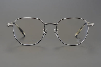 CH8022 Polygon Titanium Glasses Frames – Chrome Hearts Inspired Eyeglass Frame for Men & Women, Lightweight Designer Full - Rim Optical Eyewear - HP eyeglasses