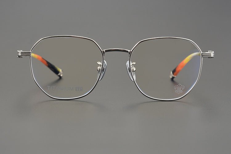 CH8022 Polygon Titanium Glasses Frames – Chrome Hearts Inspired Eyeglass Frame for Men & Women, Lightweight Designer Full - Rim Optical Eyewear - HP eyeglasses
