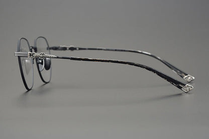 CH8022 Polygon Titanium Glasses Frames – Chrome Hearts Inspired Eyeglass Frame for Men & Women, Lightweight Designer Full - Rim Optical Eyewear - HP eyeglasses