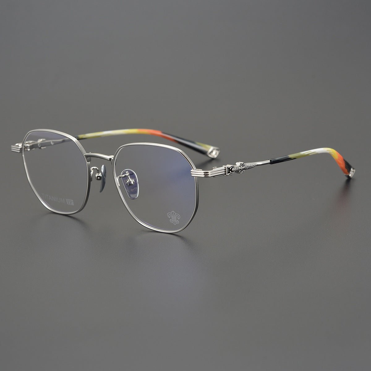 CH8022 Polygon Titanium Glasses Frames – Chrome Hearts Inspired Eyeglass Frame for Men & Women, Lightweight Designer Full - Rim Optical Eyewear - HP eyeglasses