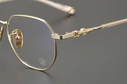 CH8022 Polygon Titanium Glasses Frames – Chrome Hearts Inspired Eyeglass Frame for Men & Women, Lightweight Designer Full - Rim Optical Eyewear - HP eyeglasses