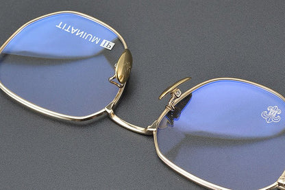 CH8022 Polygon Titanium Glasses Frames – Chrome Hearts Inspired Eyeglass Frame for Men & Women, Lightweight Designer Full - Rim Optical Eyewear - HP eyeglasses