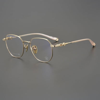 CH8022 Polygon Titanium Glasses Frames – Chrome Hearts Inspired Eyeglass Frame for Men & Women, Lightweight Designer Full - Rim Optical Eyewear - HP eyeglasses