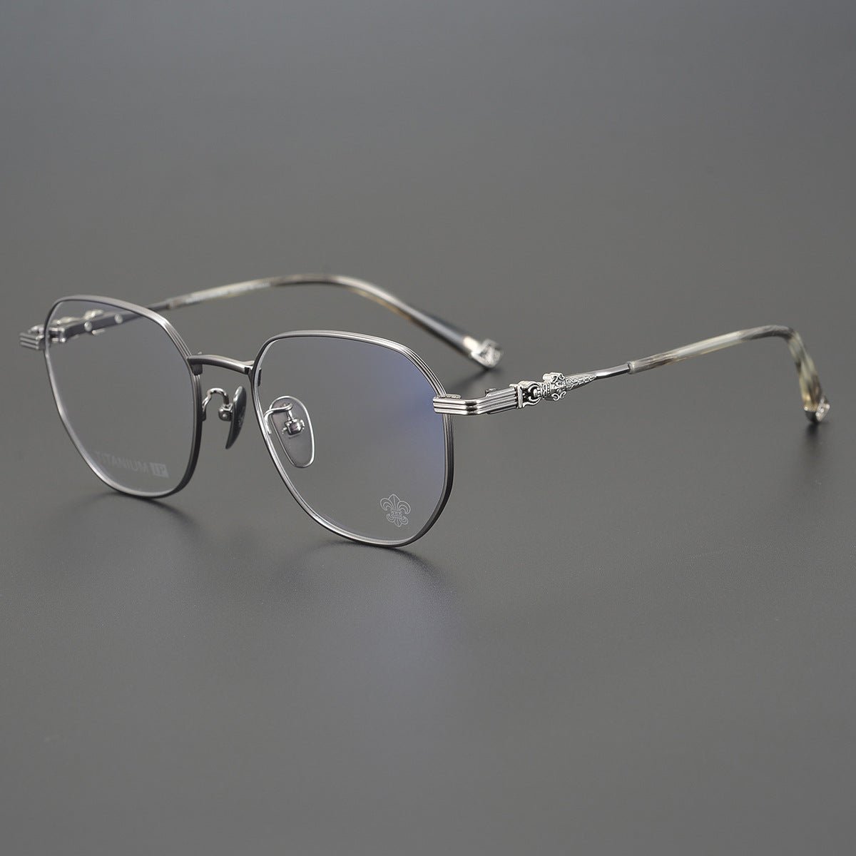 CH8022 Polygon Titanium Glasses Frames – Chrome Hearts Inspired Eyeglass Frame for Men & Women, Lightweight Designer Full - Rim Optical Eyewear - HP eyeglasses