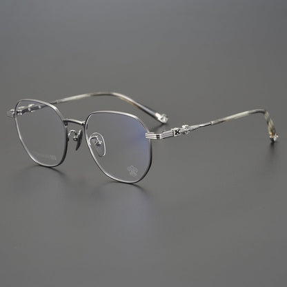 CH8022 Polygon Titanium Glasses Frames – Chrome Hearts Inspired Eyeglass Frame for Men & Women, Lightweight Designer Full - Rim Optical Eyewear - HP eyeglasses