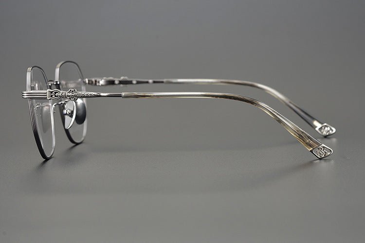 CH8022 Polygon Titanium Glasses Frames – Chrome Hearts Inspired Eyeglass Frame for Men & Women, Lightweight Designer Full - Rim Optical Eyewear - HP eyeglasses