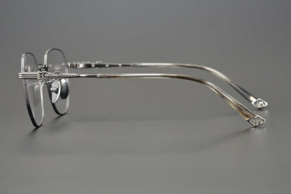 CH8022 Polygon Titanium Glasses Frames – Chrome Hearts Inspired Eyeglass Frame for Men & Women, Lightweight Designer Full - Rim Optical Eyewear - HP eyeglasses