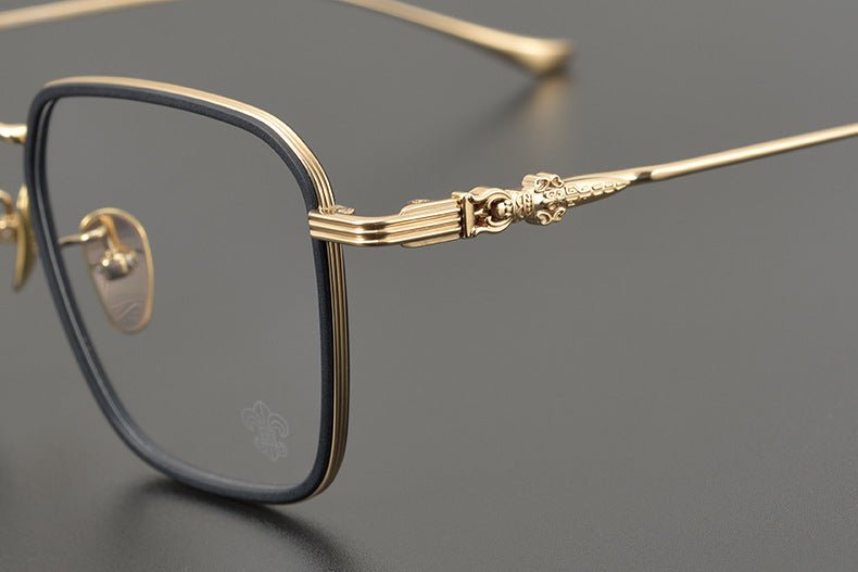 CH8105 Chrome Hearts Style Oversized Titanium Optical Glasses – Lightweight Full - Rim Eyeglass Frame for Men & Women, Polygon Designer Eyewear - HP eyeglasses