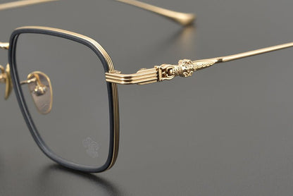 CH8105 Chrome Hearts Style Oversized Titanium Optical Glasses – Lightweight Full - Rim Eyeglass Frame for Men & Women, Polygon Designer Eyewear - HP eyeglasses