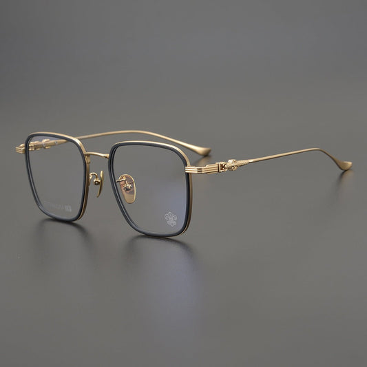 CH8105 Chrome Hearts Style Oversized Titanium Optical Glasses – Lightweight Full - Rim Eyeglass Frame for Men & Women, Polygon Designer Eyewear - HP eyeglasses