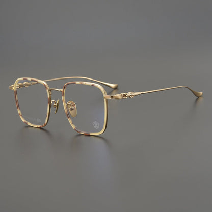 CH8105 Chrome Hearts Style Oversized Titanium Optical Glasses – Lightweight Full - Rim Eyeglass Frame for Men & Women, Polygon Designer Eyewear - HP eyeglasses