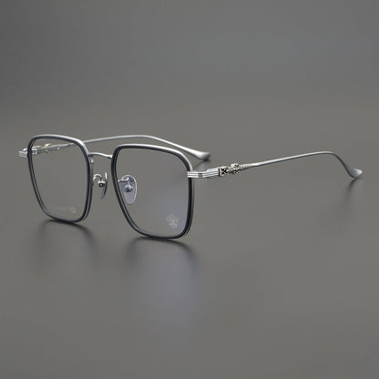 CH8105 Chrome Hearts Style Oversized Titanium Optical Glasses – Lightweight Full - Rim Eyeglass Frame for Men & Women, Polygon Designer Eyewear - HP eyeglasses