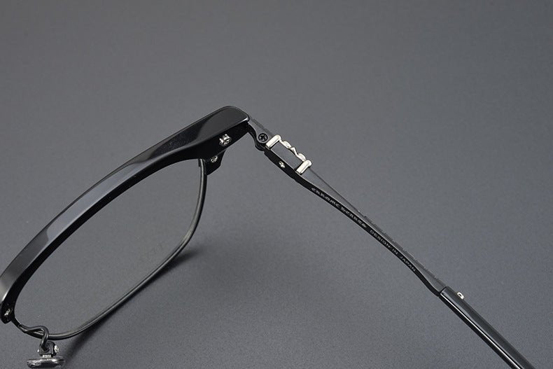 CH8148 Chrome Hearts Style Browline Glasses | Gothic Square Pure Titanium Eyewear with Acetate Frame – Anti - Blue Light & Prescription Ready - HP eyeglasses