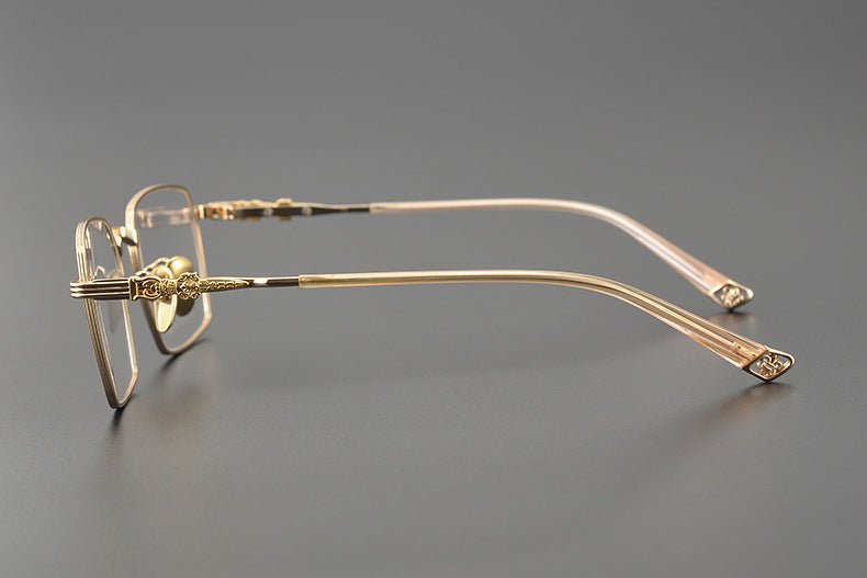 CH8163 Chrome Hearts Style Men’s Titanium Eyeglass Frame – Oversized Square Optical Glasses for Large Faces, Anti - Blue Light & Prescription Ready - HP eyeglasses