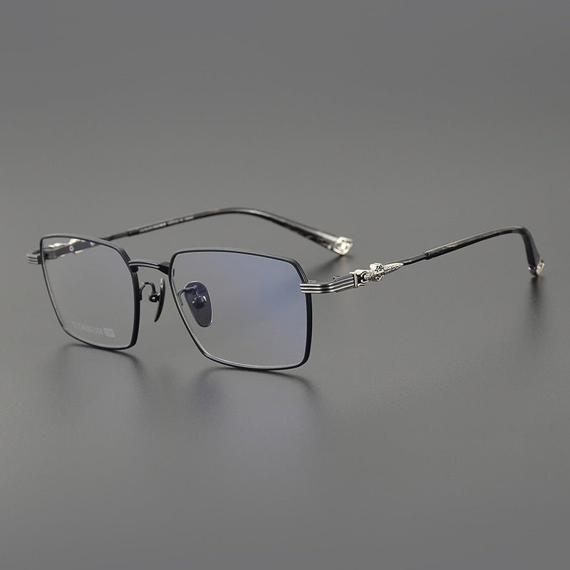 CH8163 Chrome Hearts Style Men’s Titanium Eyeglass Frame – Oversized Square Optical Glasses for Large Faces, Anti - Blue Light & Prescription Ready - HP eyeglasses