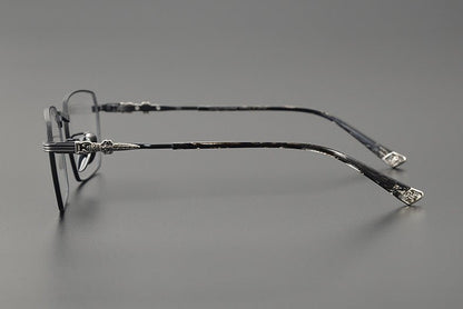 CH8163 Chrome Hearts Style Men’s Titanium Eyeglass Frame – Oversized Square Optical Glasses for Large Faces, Anti - Blue Light & Prescription Ready - HP eyeglasses