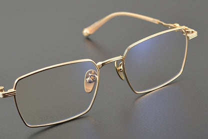 CH8163 Chrome Hearts Style Men’s Titanium Eyeglass Frame – Oversized Square Optical Glasses for Large Faces, Anti - Blue Light & Prescription Ready - HP eyeglasses