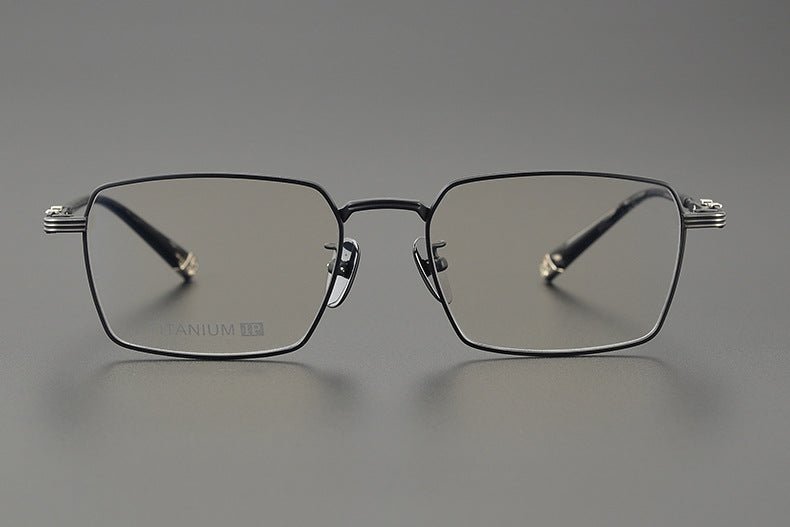 CH8163 Chrome Hearts Style Men’s Titanium Eyeglass Frame – Oversized Square Optical Glasses for Large Faces, Anti - Blue Light & Prescription Ready - HP eyeglasses