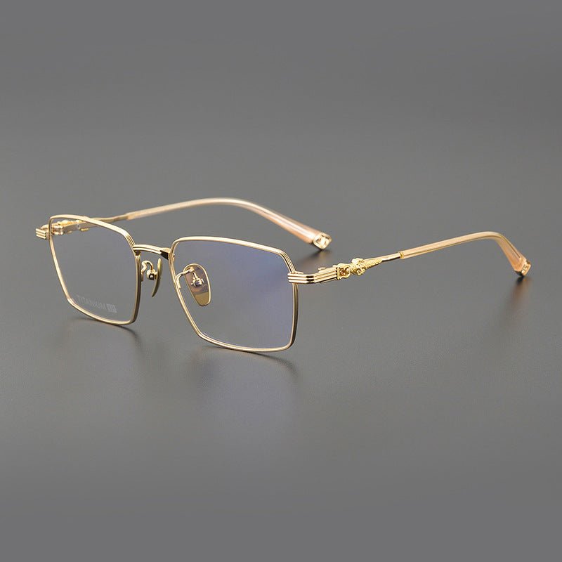 CH8163 Chrome Hearts Style Men’s Titanium Eyeglass Frame – Oversized Square Optical Glasses for Large Faces, Anti - Blue Light & Prescription Ready - HP eyeglasses