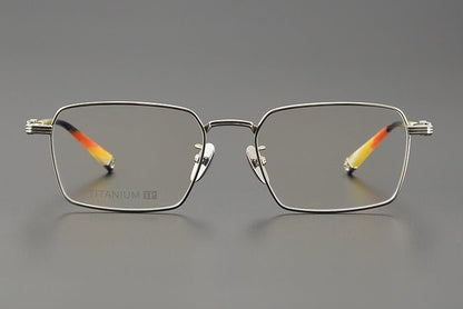 CH8163 Chrome Hearts Style Men’s Titanium Eyeglass Frame – Oversized Square Optical Glasses for Large Faces, Anti - Blue Light & Prescription Ready - HP eyeglasses