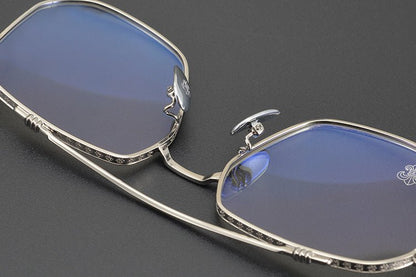 Chrome Hearts design Vintage Gothic Aviator Glasses – Gothic Double Bridge Titanium Frame - CH8034 - HP eyeglasses