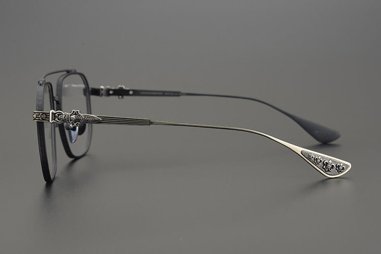 Chrome Hearts design Vintage Gothic Aviator Glasses – Gothic Double Bridge Titanium Frame - CH8034 - HP eyeglasses