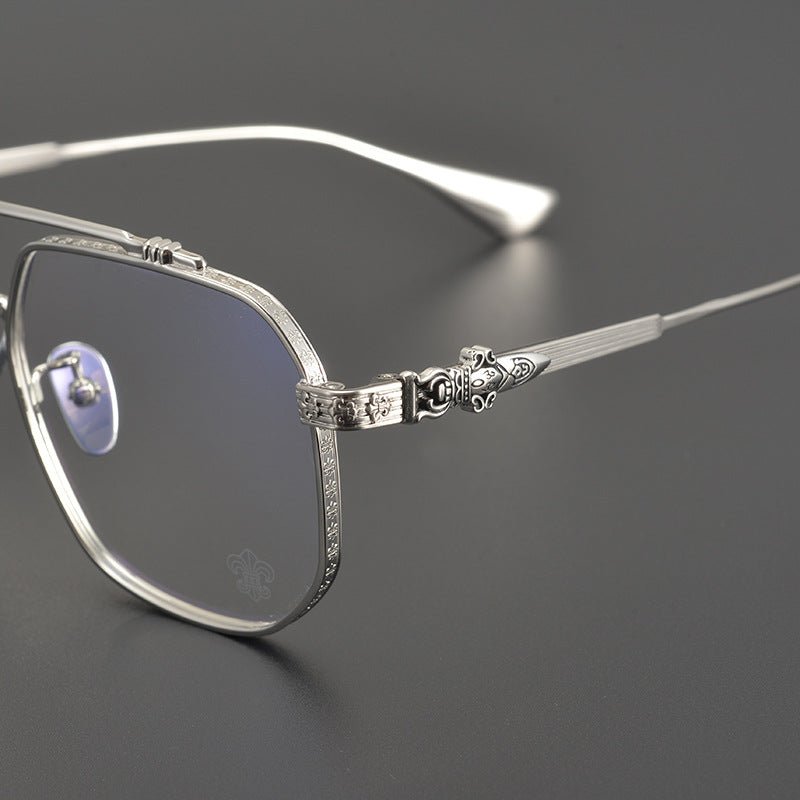 Chrome Hearts design Vintage Gothic Aviator Glasses – Gothic Double Bridge Titanium Frame - CH8034 - HP eyeglasses