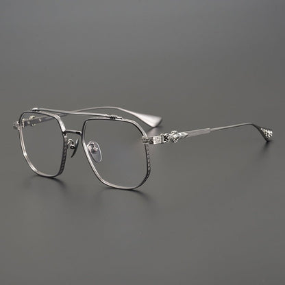 Chrome Hearts design Vintage Gothic Aviator Glasses – Gothic Double Bridge Titanium Frame - CH8034 - HP eyeglasses
