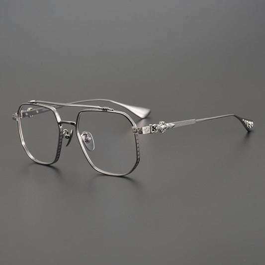 Chrome Hearts design Vintage Gothic Aviator Glasses – Gothic Double Bridge Titanium Frame - CH8034 - HP eyeglasses