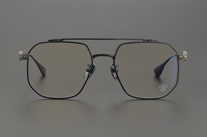 Chrome Hearts design Vintage Gothic Aviator Glasses – Gothic Double Bridge Titanium Frame - CH8034 - HP eyeglasses