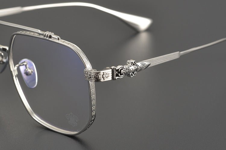 Chrome Hearts design Vintage Gothic Aviator Glasses – Gothic Double Bridge Titanium Frame - CH8034 - HP eyeglasses