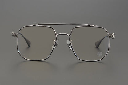 Chrome Hearts design Vintage Gothic Aviator Glasses – Gothic Double Bridge Titanium Frame - CH8034 - HP eyeglasses