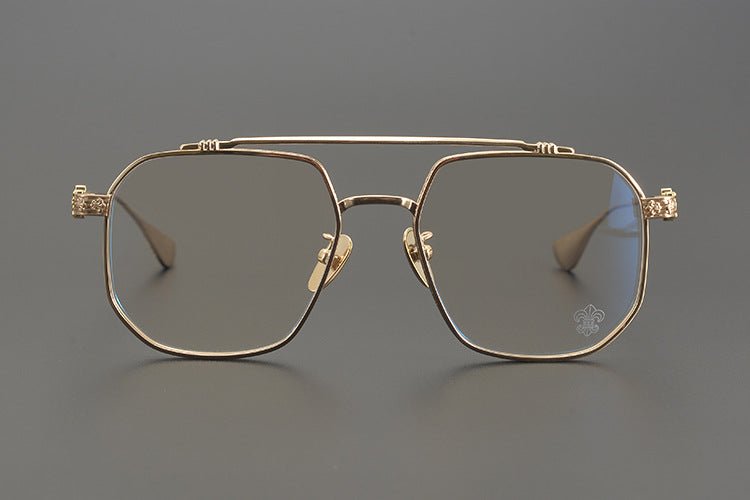 Chrome Hearts design Vintage Gothic Aviator Glasses – Gothic Double Bridge Titanium Frame - CH8034 - HP eyeglasses