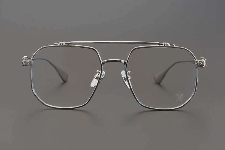 Chrome Hearts design Vintage Gothic Aviator Glasses – Gothic Double Bridge Titanium Frame - CH8034 - HP eyeglasses
