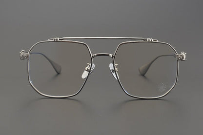 Chrome Hearts design Vintage Gothic Aviator Glasses – Gothic Double Bridge Titanium Frame - CH8034 - HP eyeglasses