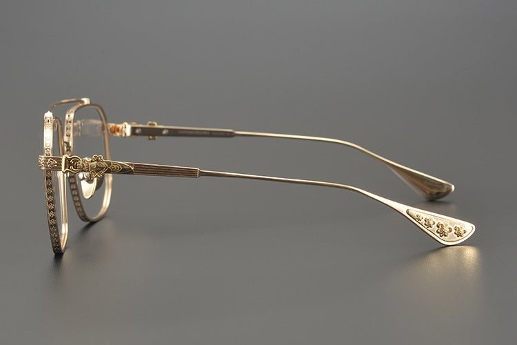 Chrome Hearts design Vintage Gothic Aviator Glasses – Gothic Double Bridge Titanium Frame - CH8034 - HP eyeglasses