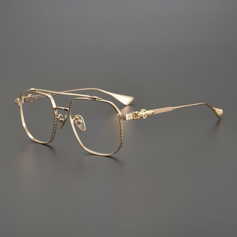 Chrome Hearts design Vintage Gothic Aviator Glasses – Gothic Double Bridge Titanium Frame - CH8034 - HP eyeglasses