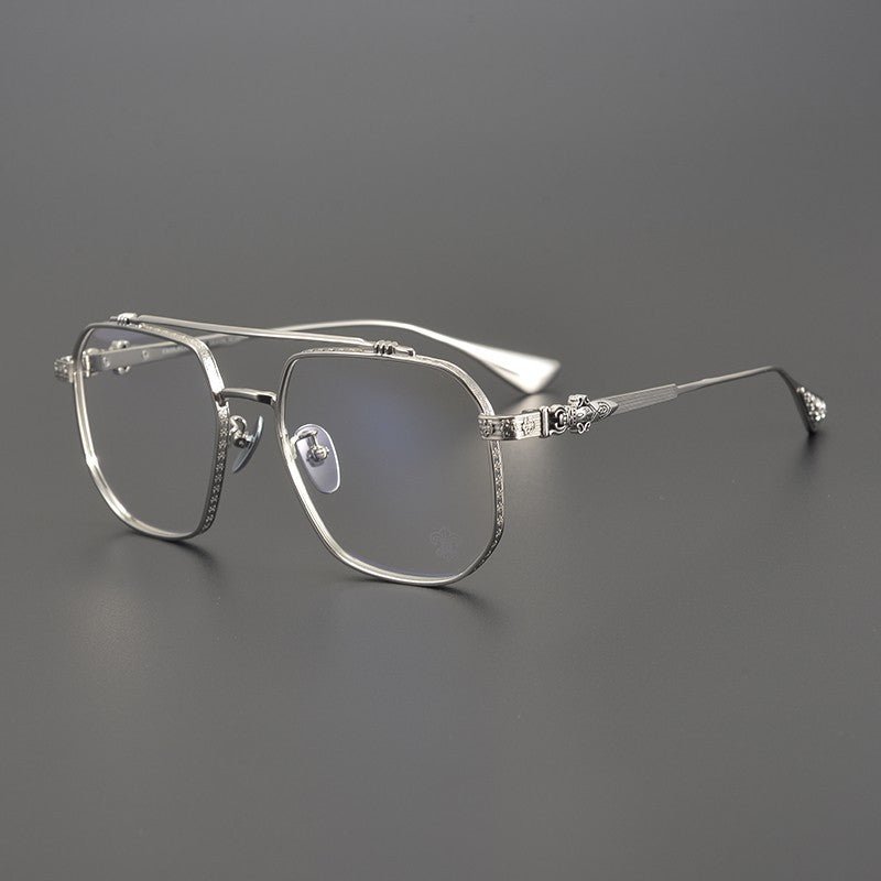 Chrome Hearts design Vintage Gothic Aviator Glasses – Gothic Double Bridge Titanium Frame - CH8034 - HP eyeglasses