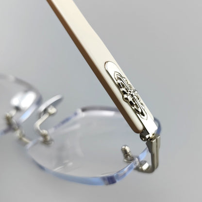 Chrome Hearts - Inspired Deep II rimless square glasses | Japanese Craftsmanship Pure Titanium Square Frames - HP eyeglasses