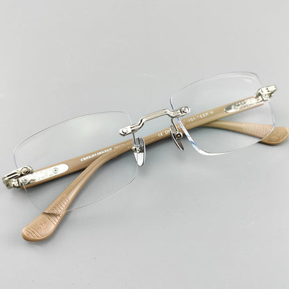 Chrome Hearts - Inspired Deep II rimless square glasses | Japanese Craftsmanship Pure Titanium Square Frames - HP eyeglasses