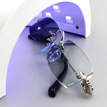 Chrome Hearts-Inspired Gothic-Style PILLS I Rimless Glasses | Handmade Titanium Alloy Eyewear | Punk Style Frames - HP eyeglasses