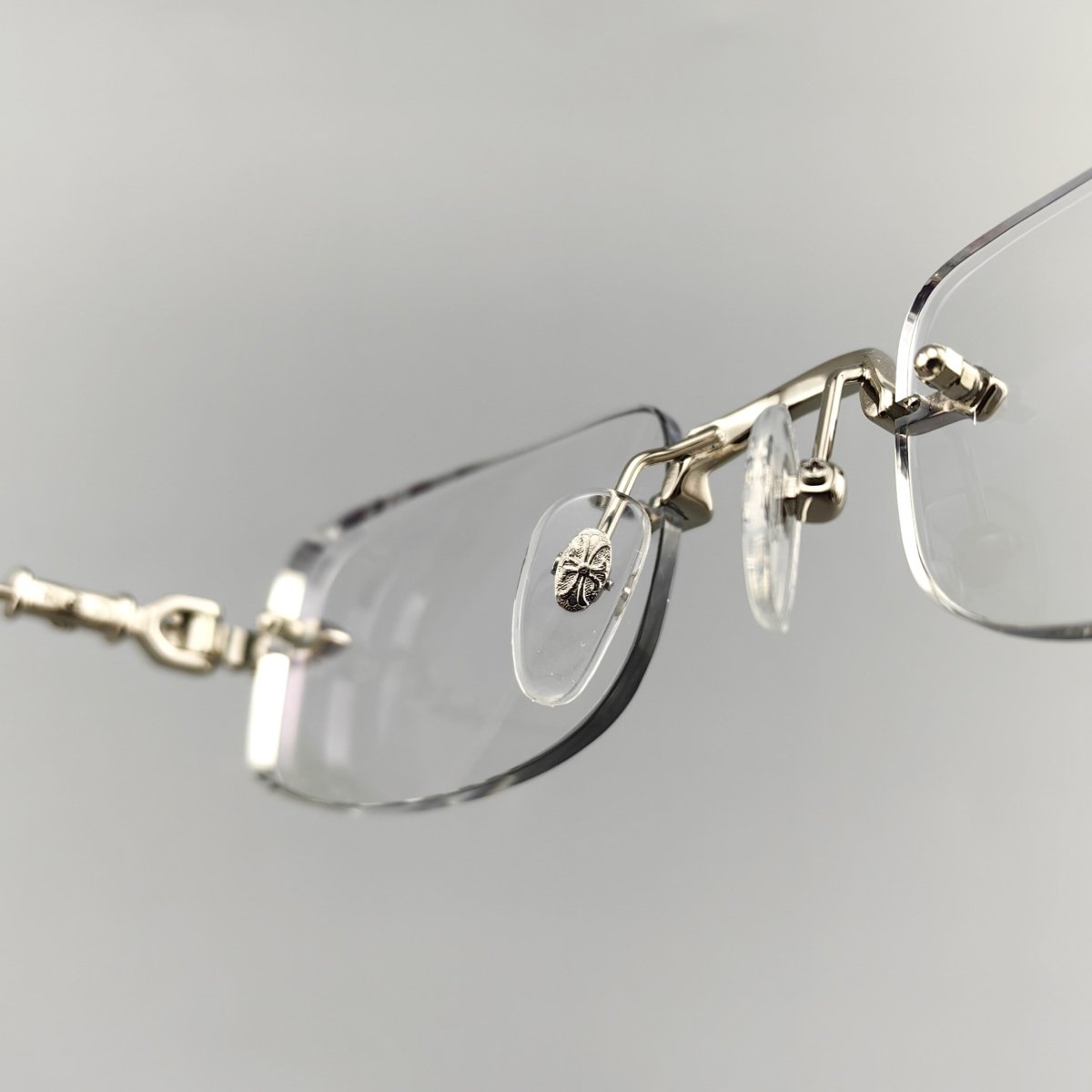 Chrome Hearts-Inspired Gothic-Style PILLS I Rimless Glasses | Handmade Titanium Alloy Eyewear | Punk Style Frames - HP eyeglasses