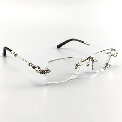Chrome Hearts-Inspired Gothic-Style PILLS I Rimless Glasses | Handmade Titanium Alloy Eyewear | Punk Style Frames - HP eyeglasses