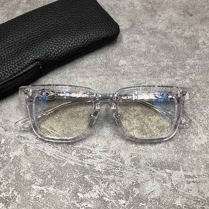 Chrome Hearts - Style Acetate Square Glasses Frame Full Rim Eyeglasses Unisex Designer Optical Frame Prescription Glasses CH8127 - HP eyeglasses