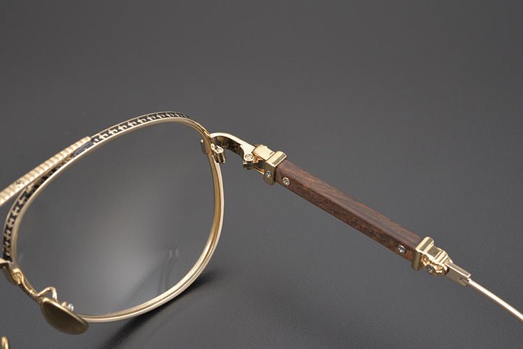 Chrome Hearts Style Aviators Glasses - Gothic Titanium Double Bridge Full Frame Glasses - HP eyeglasses