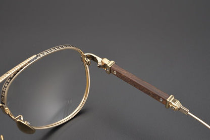 Chrome Hearts Style Aviators Glasses - Gothic Titanium Double Bridge Full Frame Glasses - HP eyeglasses