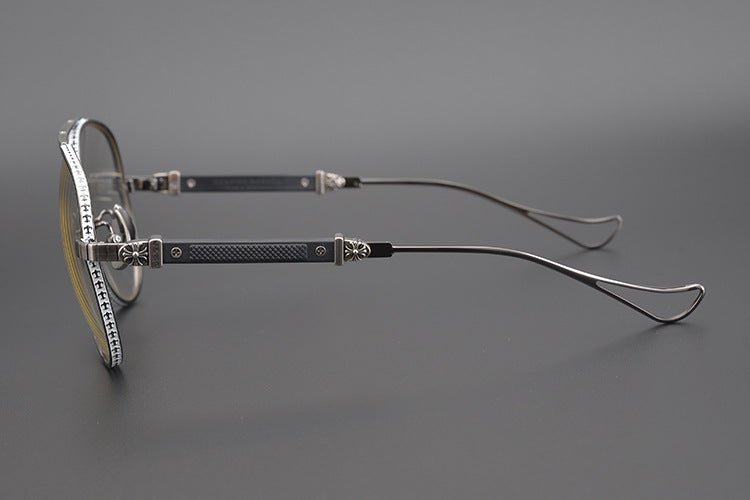 Chrome Hearts Style Aviators Glasses - Gothic Titanium Double Bridge Full Frame Glasses - HP eyeglasses