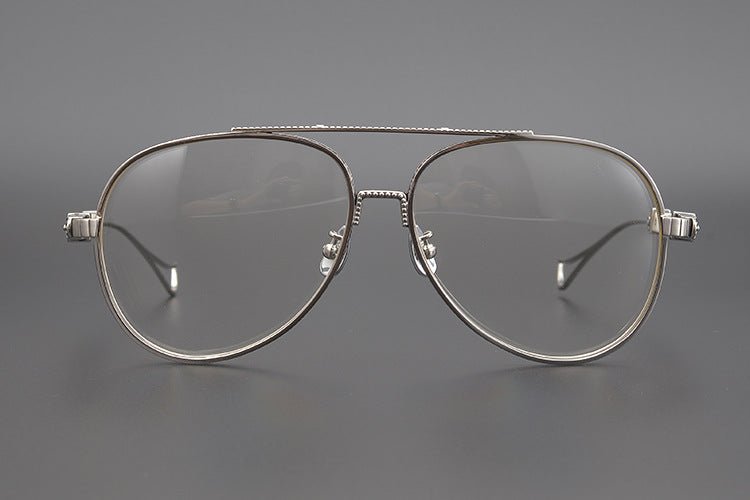 Chrome Hearts Style Aviators Glasses - Gothic Titanium Double Bridge Full Frame Glasses - HP eyeglasses