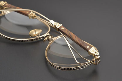 Chrome Hearts Style Aviators Glasses - Gothic Titanium Double Bridge Full Frame Glasses - HP eyeglasses